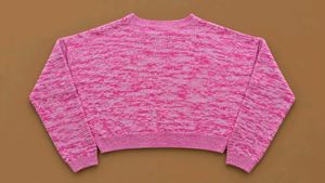 HOT PINK MARLED KNIT SWEATER