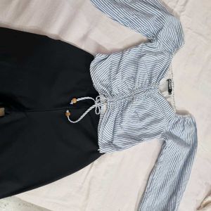 Striped Ruched Crop Top