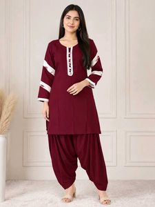 Elegant Maroon Kurta with Patiala Pants