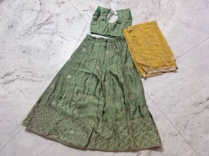 Beautiful Green Lehenga Choli with Dupatta