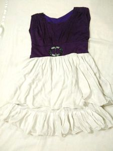 Purple-White Shiny Party-wear Mini Dress