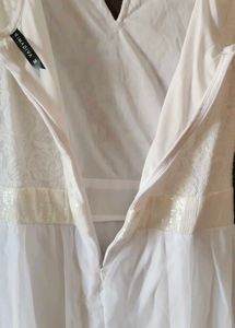 Primadiva White Side slit dress
