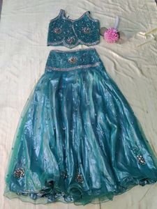Crop top shimmer lehnga with blouse 👗