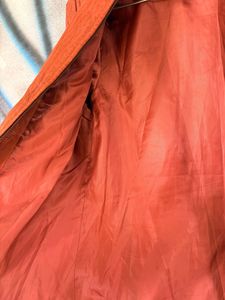 Women’s Orange Textured Leather Jacket
