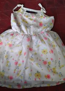 Floral Dress with Denim Vest for kids girl