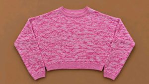 HOT PINK MARLED KNIT SWEATER