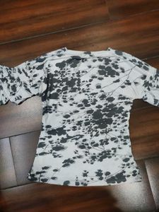 Stylish Grey and white casual top