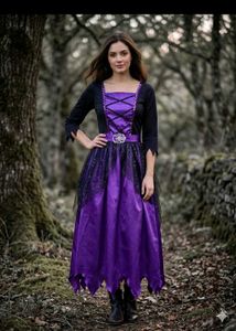 Enchanting Purple Witchy Gown