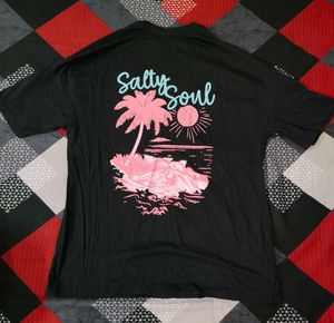 SHEIN Black "Salty Soul" Graphic Tee