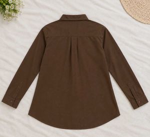 Embroidered Brown Long Sleeve Shirt