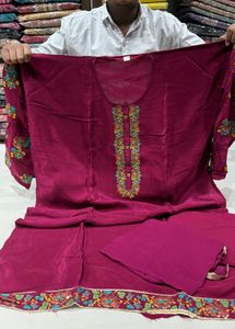 new Elegant Magenta Kurta with Embroidery
