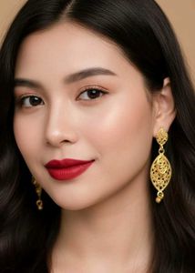 Gold Filigree Drop Earrings