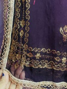 Elegant Purple Embroidered Lehenga Set