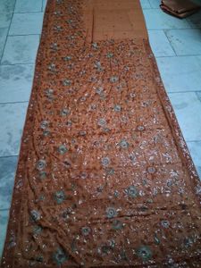 vintage heavy sequence work saree