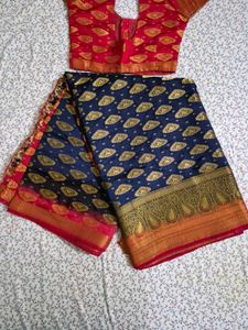 Banarasi Silk Saree with Blouse 😍