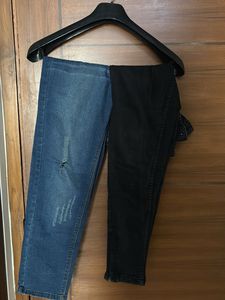 Unique Two-Tone Denim Jeans