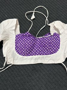White &amp; Purple Lehenga Choli Set