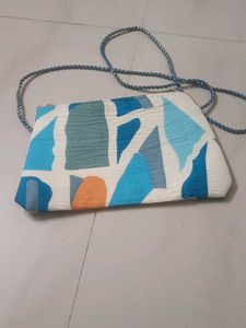 Abstract Print Clutch with Strap