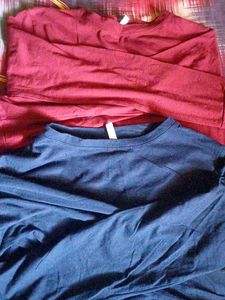 Navy Blue and maroon full sleevea top