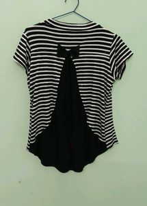 Chic Striped Cardigan Over Embellished Top