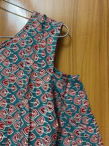 Green Printed Cold Shoulder Kurta