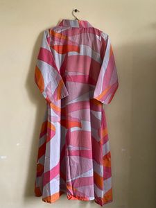 Shirt Collar A-line Kurta With Salwar For Women