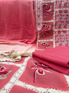 Elegant Rose Embroidered Kurta Set