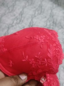Beautiful Red Embroidered Bra phusup