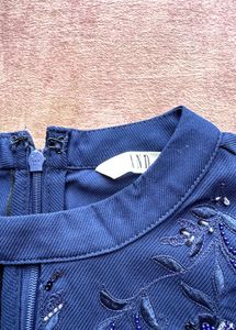 Elegant Navy Blue Embellished Jumpsuit