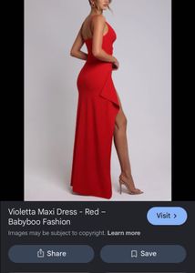 Stunning Red Ruffle High-Slit Maxi Dress