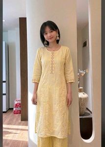 Elegant pastel Yellow FREEBIE Kurti❗