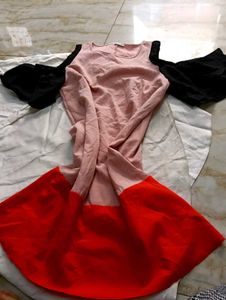 Color Block Sleeveless Casual Dress