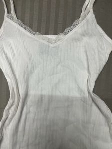 White Lace Trim Cami Top