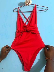 Vibrant Red One-Piece bodysuit