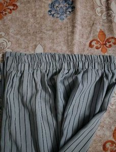 Grey Striped Off-Shoulder Co-ord Set