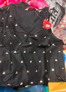 Elegant Black Skirt with Gold Motifs