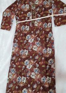 Floral Print Kurta with Embellishments