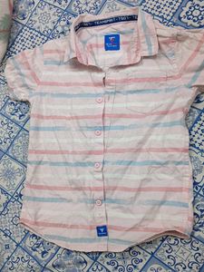 Teamspirit Striped Short Sleeve Shirt