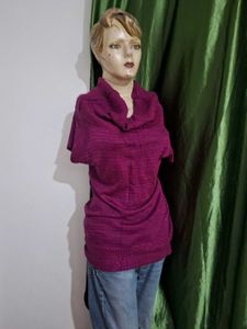 Cozy Magenta Cowl Neck Sweater