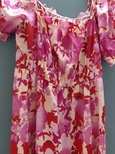 Floral Print Square Neck Dress