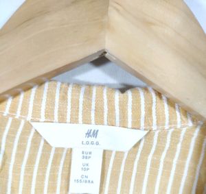 H&amp;M Mustard Yellow Strips Western Top (Women)