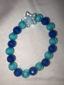 Blue Beaded Star Charm Bracelet