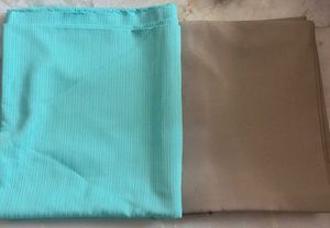 New Plain Beige & Teal Fabric Material