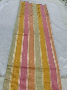 Beautiful Striped Saree with Embellishments