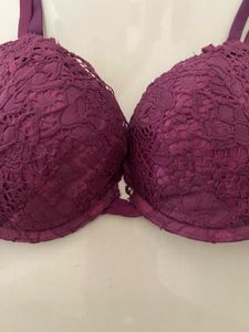 Purple Lace Push-Up Bra