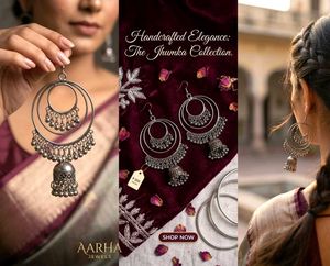 Silver Jhumka Earrings