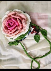 Crochet Rose Crossbody Bag