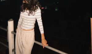 Striped Long Sleeve Crop Top