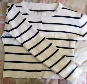 Casual Striped Tshirt/Cardigan