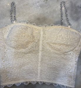 Lace Chain Strap Crop Top